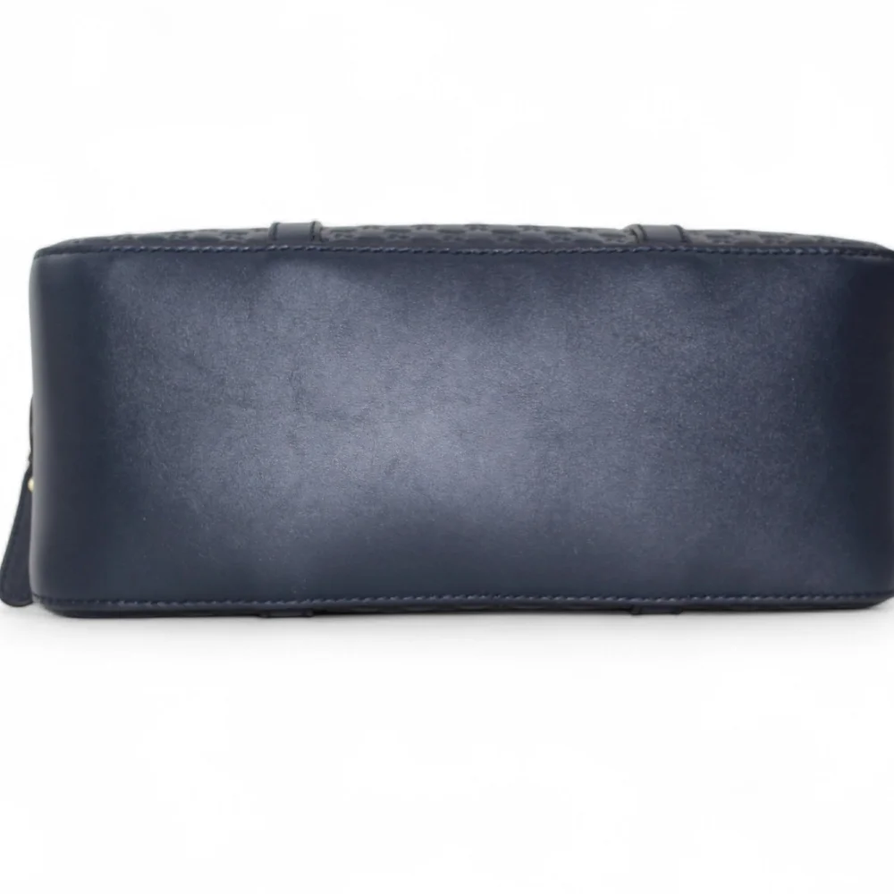 Gucci Navy GG Embossed Leather Top-Handle Bag - Picture 4 of 8